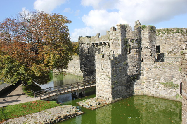 The gate-next-the-sea and the old dock channel at Beaumaris Castle, where ships could once be brought up to the walls.